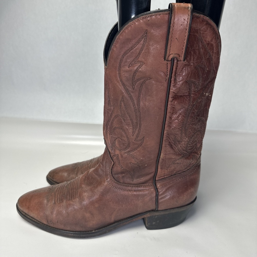 Laredo Brown Leather Western Cowboy Boots Mens 11.5 D USA Made 7021